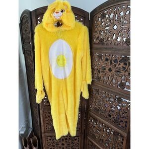 Care Bears Funshine Bear Adult Costume Yellow Fuzzy Jumpsuit Medium BA122020